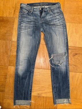 Citizens Of Humanity Men's Slim Straight Distressed Blue Denim